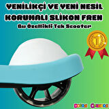 Lupa Katlanabilir Işıklı 3 Tekerlekli Turkuaz Scooter - Işıklı Scooter - Slikon Teker Scooter - Çocuk Scooter - İttir Git