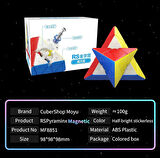 Orijinal MoYu Piramit RS Manyetik Çift Modülasyon Küp - Moyu Speed Cube - Moyu RS Piramit Zeka Küpü - Zeka Küpü - Magnetic Cube