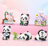 Mikro Blok Scooter Süren Panda 320 Parça - Lego Setleri - Loz Mini Lego - Hayvan Lego - Loz Lego - Mikro Bloklar