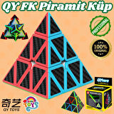 Orijinal QY Fiber Karbon Piramit Speed Küp - QiYi Piramit Küp - Akıl Küpü - Orjinal QY Speed Küp - Zeka Küpü