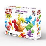 3D Dinozorlar Oyun Hamur Seti 168 Gr. - Oyun Hamuru Seti - Hamur Setleri - Hamur Kalıpları - Doğal Oyun Hamuru