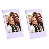 Instax mini 12 Simli Şeffaf Lila Kılıf Pvc 64'lü Albüm ve Fotoğraf Çerçeveleri Aksesuar Seti