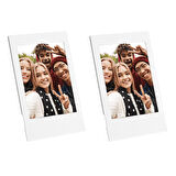 Instax mini 12 Simli Şeffaf Beyaz Kılıf Pvc 64'lü Albüm ve Fotoğraf Çerçeveleri Aksesuar Seti