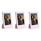 Instax Mini Film Uyumlu Pembe 3'lü Klasik Fotoğraf Çerçeve Seti