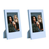 Instax Mini Film Uyumlu Mavi 2'li Klasik Fotoğraf Çerçeve Seti