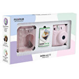 Instax mini 12 Pembe Fotoğraf Makinesi 10'lu Film ve Pleksi Kılıf Bundle Box