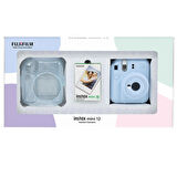Instax mini 12 Mavi Fotoğraf Makinesi 10'lu Film ve Pleksi Kılıf Bundle Box