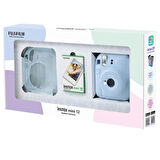 Instax mini 12 Mavi Fotoğraf Makinesi 10'lu Film ve Pleksi Kılıf Bundle Box