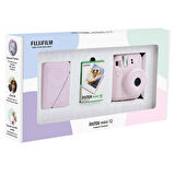 Instax mini 12 Pembe Fotoğraf Makinesi 10'lu Film ve 28'li Mini Albüm Bundle Box