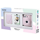 Instax mini 12 Pembe Fotoğraf Makinesi 10'lu Film ve 28'li Mini Albüm Bundle Box
