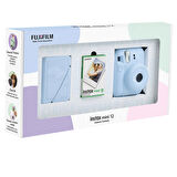 Instax mini 12 Mavi Fotoğraf Makinesi 10'lu Film ve 28'li Mini Albüm Bundle Box