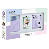 Instax mini 12 Lila Fotoğraf Makinesi 10'lu Film ve Mandal Bundle Box