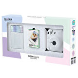 Instax mini 12 Beyaz Fotoğraf Makinesi 10'lu Film ve Mandal Bundle Box
