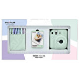 Instax mini 12 Yeşil Fotoğraf Makinesi 10'lu Film ve Mandal Bundle Box