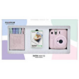 Instax mini 12 Pembe Fotoğraf Makinesi 10'lu Film ve Mandal Bundle Box