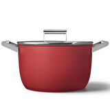 Smeg Cookware 50's Style Prima Plus 5'li Kırmızı Tencere&Tava Seti