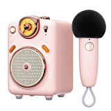 Instax mini 12 Pembe Fotoğraf Makinesi-10'lu Film-Şeffaf Kılıf ve Divoom Fairy-OK Pembe Karaoke Mikrofonlu FM Radyolu Bluetooth Hoparlör