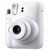 Instax mini 12 Beyaz Fotoğraf Makinesi-10'lu Film-Şeffaf Kılıf ve Divoom Ditoo Pro Beyaz Uyarlanabilir Piksel Ekranlı Bluetooth Hoparlör