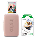 Instax mini Link 3 Pembe Akıllı Telefon Yazıcısı ve 10'lu mini Film