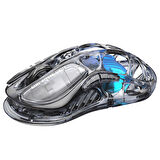 GravaStar Mercury K1 Lite+M2 Kablosuz RGB Işıklı Mekanik Q Gaming Klavye ve Optik Mouse Seti, Şeffaf Siyah