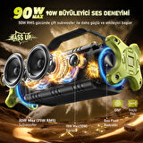 W-KING D8-1 Bluetooth Hoparlör, 90W Ultra Bass Boombox, 40 Saat Çalma Süresi, IPX6 Suya Dayanıklı, Kablosuz Stereo TWS, Powerbank/TF/Aux/Bluetooth5.0/NFC, Ses Bombası