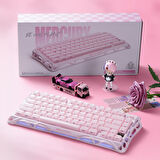 GravaStar Mercury K1+M1 Pro Kablosuz RGB Işıklı Mekanik Q Gaming Klavye ve Optik Mouse Seti, Special Edition, Pembe
