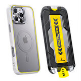 Aohi The Future Iphone 16 Pro Max Kılıfı Beyaz, Tam Kaplayan Kırılmaz Temperli Camlı Koruma