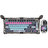 GravaStar Mercury V75 Pro Hall Effect, Rapid Trigger 8.000 Hz Kablolu Manyetik Klavye + XPro 32.000 DPI RGB Kablosuz Mouse Oyuncu Seti, Gri