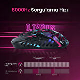 GravaStar Mercury V75 Pro Hall Effect, Rapid Trigger 8.000 Hz Kablolu Manyetik Klavye + XPro 32.000 DPI RGB Kablosuz Mouse Oyuncu Seti, Siyah