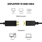 Displayport To Hdmi Çevirici Dönüştürücü Adaptör Kablosu 1.8 Metre