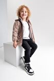 mnpc Unisex Çocuk Siyah-Beyaz Hakiki Deri Anatomik Sneakers Bot