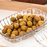 Porsima 0126 Maral 2'li Cam Kahvaltılık Tabak Seti - 18 x 11,5 cm Zeytin Peynir Sunumluk