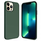 Apple iPhone 15 Pro 6.1'' İçi Kadife Silikon Kılıf Haki