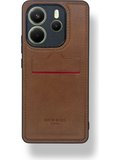 Redmi Note 14 4G Kartlıklı Rich Boss Lüx Deri Kılıf Açık Kahverengi