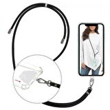 Apple iPhone 15 Pro Max 6.7'' İp Askılı Silikon Kılıf Lacivert