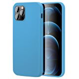 Apple iPhone 15 Pro Max 6.7'' İnce Mat Silikon Kılıf Mavi
