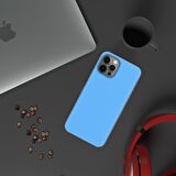 Apple iPhone 15 Pro Max 6.7'' İnce Mat Silikon Kılıf Mavi