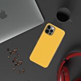 Apple iPhone 15 Pro 6.1'' İnce Mat Silikon Kılıf Sarı