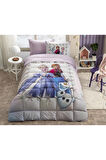 ÖZDİLEK DİSNEY UYKU SETİ RANFORCE TEK KİŞİLİK LİLA FROZEN FROSTED