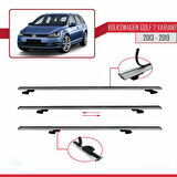Volkswagen Golf 7 (5G) Variant 2013-2019 Arası ile Uyumlu BASIC Model Ara Atkı Tavan Barı Gri 2 Adet