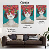Çiçekler Saçan Optimist Kadın Tablosu-6269