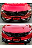 Ön Tampon Eki Universal Ön Lip Vw Transporter T5-t6-t7 Uyumlu Ön Karlık Siyah-kırmızı
