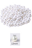 100 gram 12mm Beyaz Renk Plastik İnci Boncuk Çanta ve Takı Yapım Boncuğu (~80 adet)