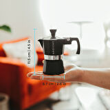 Grosche Milano Moka Pot Siyah 1 Cup 45 ml