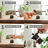 Grosche Milano Moka Pot Siyah 1 Cup 45 ml