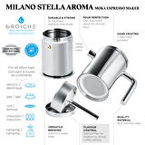 Grosche Milano Stella Aroma Çelik Moka Pot Gümüş 4 Cup