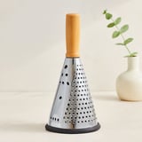 8" Ahşap & Bambu Saplı Çelik Rende (Silikon Taban, 3 Bölümlü)