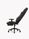 Zio Gaming Valor 1590B1110 Ayak Uzatmalı Profesyonel Oyuncu Koltuğu - Antrasit (Jet Black) Kumaş