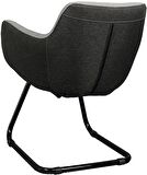 Bürocci Comfort Siyah Metal Ayaklı Misafir Koltuğu- İki Ton Gri Kumaş-2244J1110