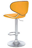 Bürocci Zen Bar Taburesi - Hardal Modern Deri Metal Ataklı Yüksek Tezgah Sandalyesi - 9549S0492
